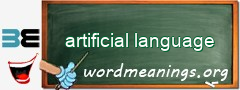 WordMeaning blackboard for artificial language